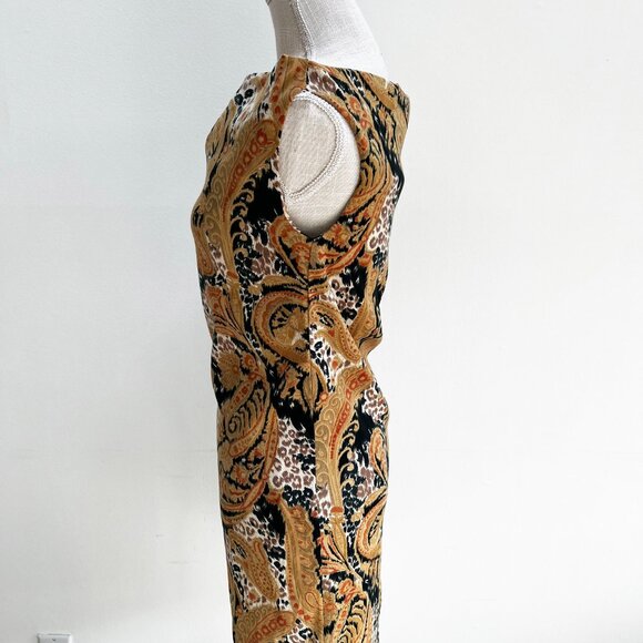 NWT Runway Collection Suede Paisley Animal Print Bateau Neck Sleeveless - Picture 4 of 11